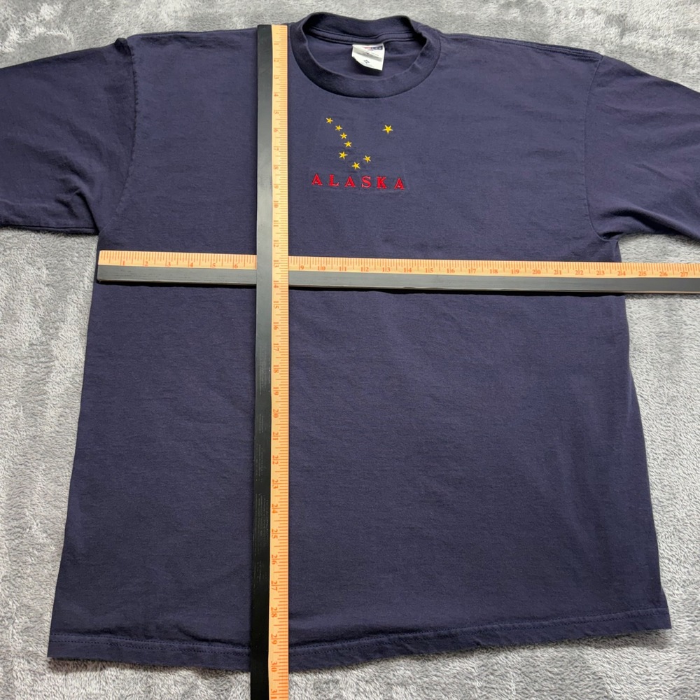 Jerzees T-Shirt Mens XL Navy Blue Good Alaska Embroidered Heavyweight - Picture 12 of 15